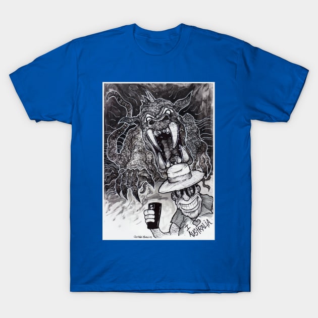 Bunyip - Australian Cryptid T-Shirt by Christopher's Doodles